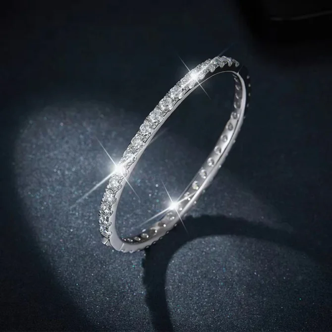 Retro "57 Cent" Full Moissanite Bangle