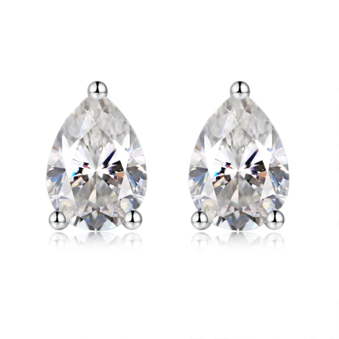 Retro 1ct Pear Cut Moissanite Earring Studs (4 colors)