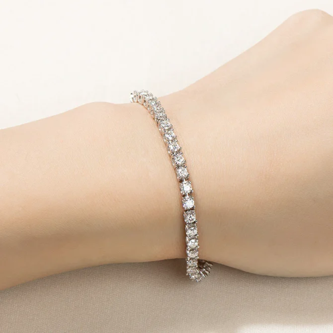 Retro "Babysbreath" 4mm Full moissanite tennies bracelet