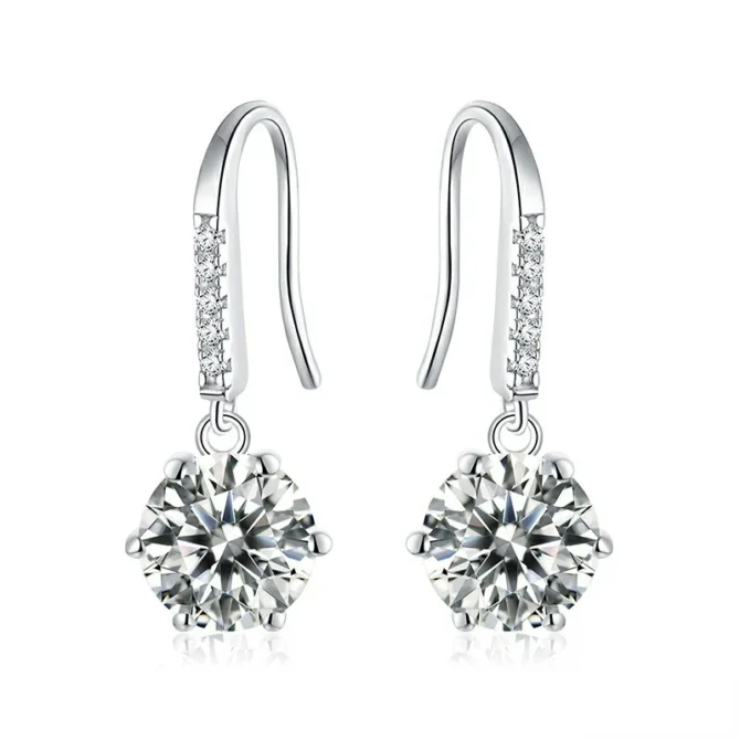 Retro The Classic Series-1ct Moissanite Dangling Earrings