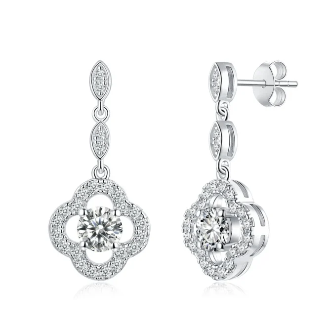 Retro The Classic Series-1ct Moissanite Dangling Earrings