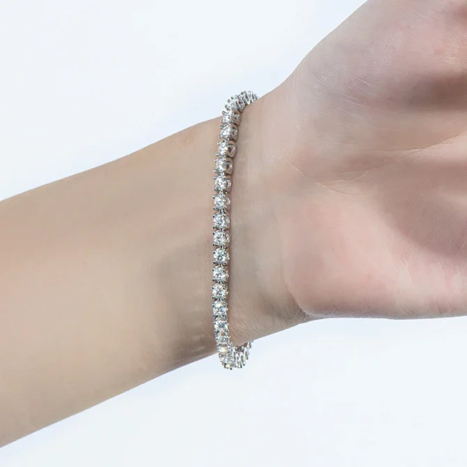 Retro "Babysbreath" 4mm Full moissanite tennies bracelet