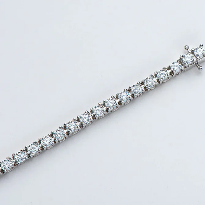 Retro "Babysbreath" 4mm Full moissanite tennies bracelet