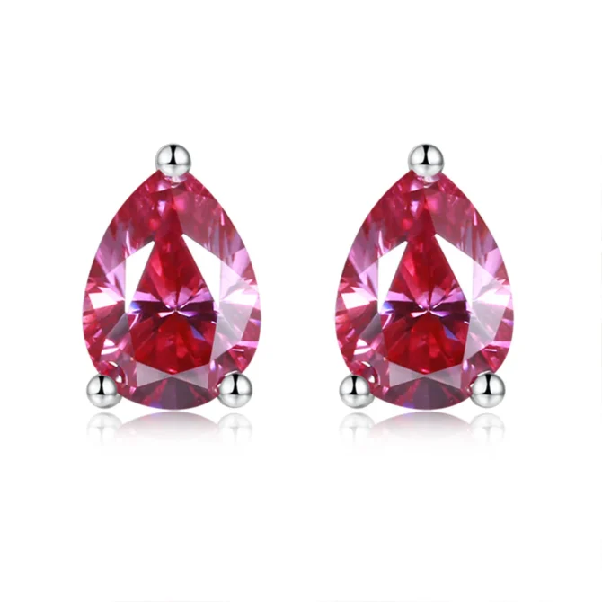 Retro 1ct Pear Cut Moissanite Earring Studs (4 colors)