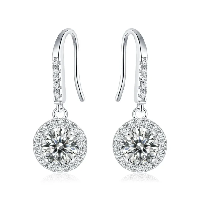 Retro The Classic Series-1ct Moissanite Dangling Earrings