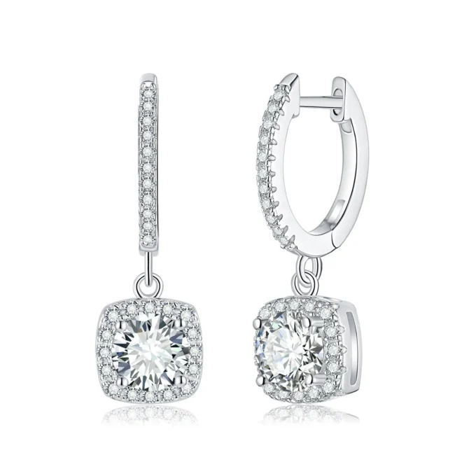 Retro The Classic Series-1ct Moissanite Dangling Earrings